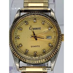 Vintage Croissant Crystal-Accented Gold-Tone Watch